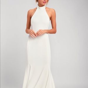 Lulus “Slice of Joy White Halter Maxi Dress”